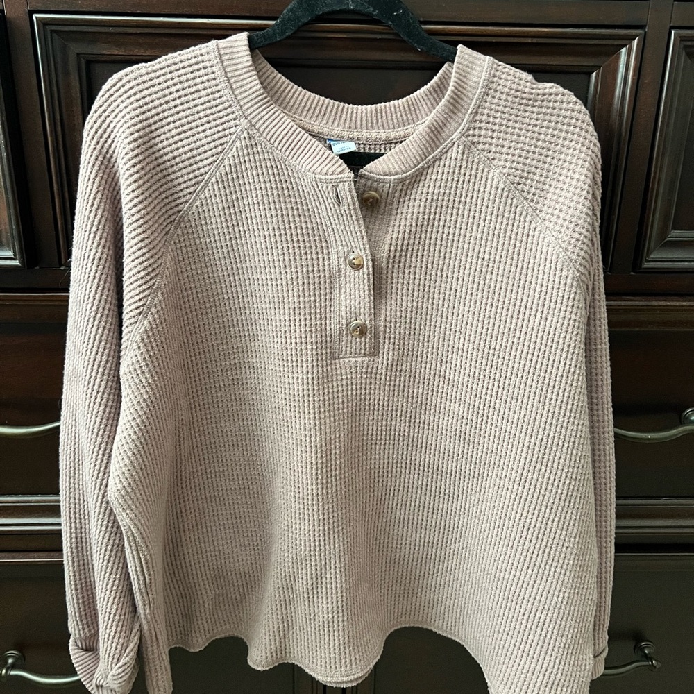 Waffle knit thermal long sleeve